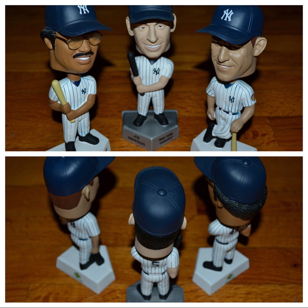 Set of 3 Upper Deck New York Yankees Legends 7”bobbleheads